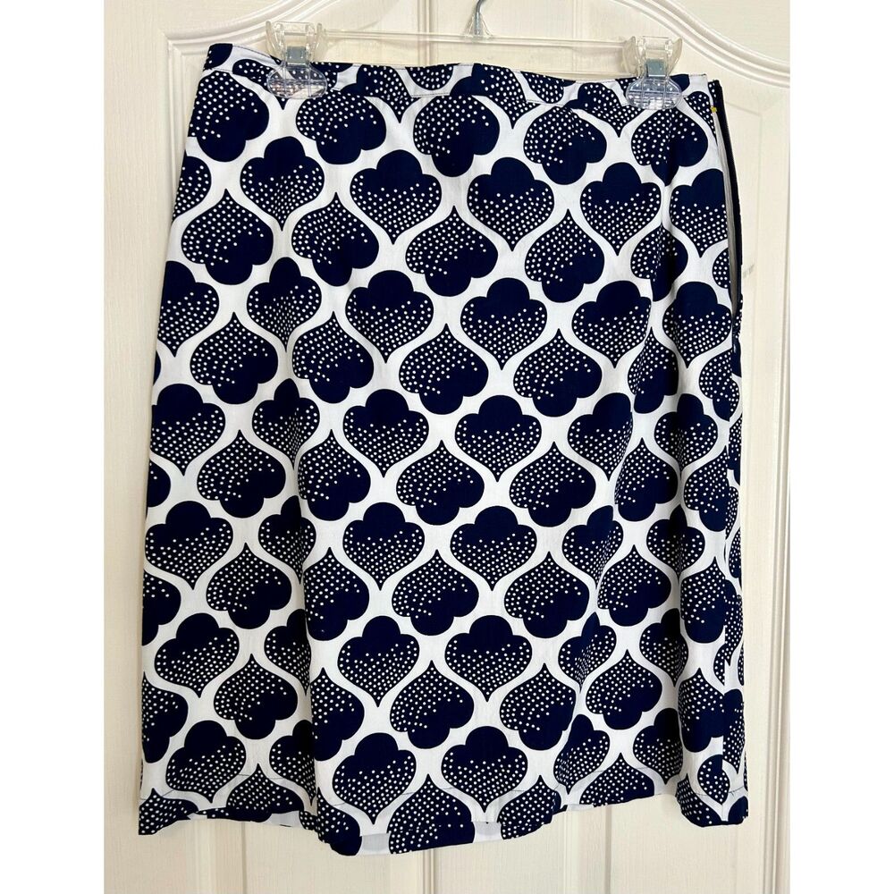 Boden Sz 8 Blue & White Summer Skirt EUC